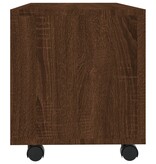 VidaXL Tv-meubel met wieltjes 90x35x35 cm bewerkt hout bruin eikenkleur