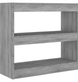 VidaXL Boekenkast/kamerscherm 80x30x72 cm grijs sonoma eikenkleurig