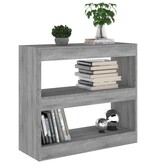 VidaXL Boekenkast/kamerscherm 80x30x72 cm grijs sonoma eikenkleurig