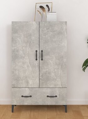 VidaXL Hoge kast 70x31x115 cm bewerkt hout betongrijs