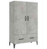 VidaXL Hoge kast 70x31x115 cm bewerkt hout betongrijs
