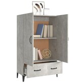 VidaXL Hoge kast 70x31x115 cm bewerkt hout betongrijs