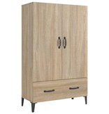 VidaXL Hoge kast 70x31x115 cm bewerkt hout sonoma eikenkleurig