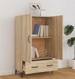 VidaXL Hoge kast 70x31x115 cm bewerkt hout sonoma eikenkleurig
