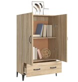 VidaXL Hoge kast 70x31x115 cm bewerkt hout sonoma eikenkleurig