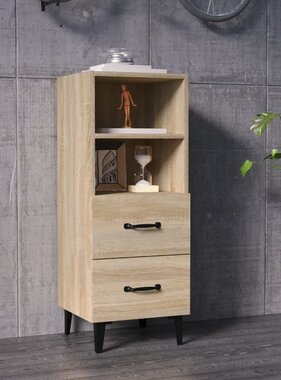 VidaXL Dressoir 34,5x34x90 cm bewerkt hout sonoma eikenkleurig