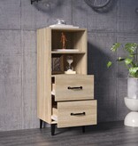 VidaXL Dressoir 34,5x34x90 cm bewerkt hout sonoma eikenkleurig