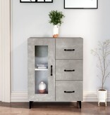 VidaXL Dressoir 69,5x34x90 cm bewerkt hout betongrijs