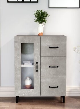 VidaXL Dressoir 69,5x34x90 cm bewerkt hout betongrijs