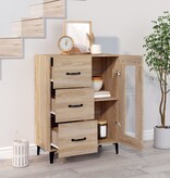 VidaXL Dressoir 69,5x34x90 cm bewerkt hout sonoma eikenkleurig