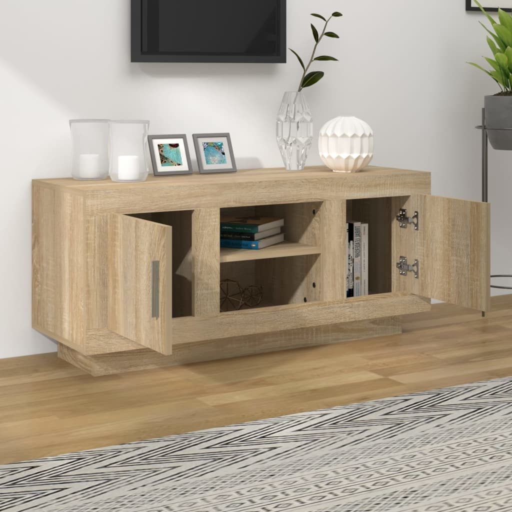 VidaXL Tv-meubel 102x35x45 cm bewerkt hout sonoma eikenkleurig