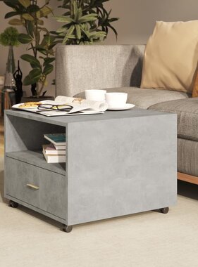 VidaXL Salontafel 55x55x40 cm bewerkt hout betongrijs