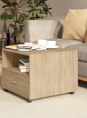 VidaXL Salontafel 55x55x40 cm bewerkt hout sonoma eikenkleurig