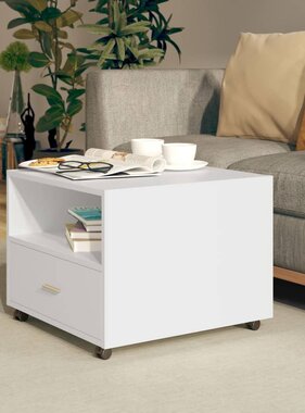 VidaXL Salontafel 55x55x40 cm bewerkt hout wit