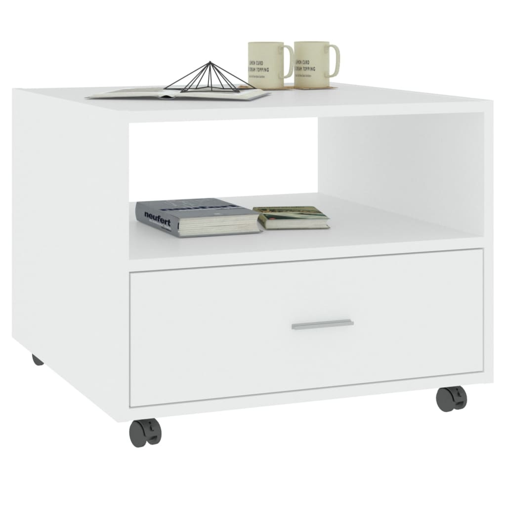 VidaXL Salontafel 55x55x40 cm bewerkt hout wit