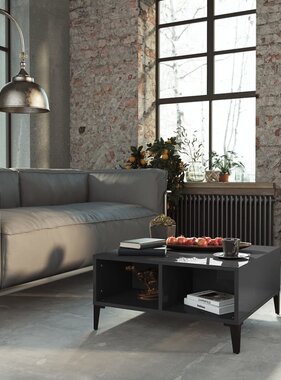 VidaXL Salontafel 60x60x30 cm bewerkt hout hoogglans grijs