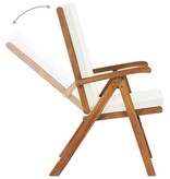 VidaXL Tuinstoelen 2 st verstelbaar met kussens massief teakhout crème