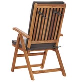 VidaXL Tuinstoelen 2 st verstelbaar kussens verstelbaar teakhout grijs