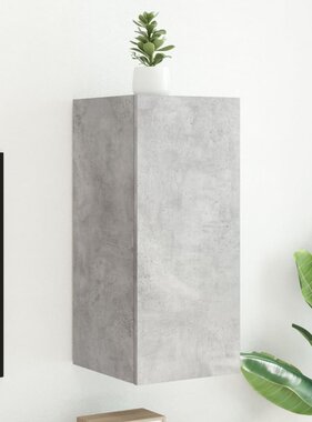 VidaXL Tv-wandmeubel met LED-verlichting 30,5x35x70 cm betongrijs