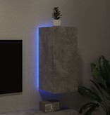 VidaXL Tv-wandmeubel met LED-verlichting 30,5x35x70 cm betongrijs