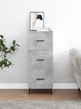 VidaXL Dressoir 34,5x34x90 cm bewerkt hout betongrijs