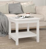 VidaXL Salontafel 50x50x45 cm massief grenenhout wit