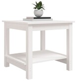 VidaXL Salontafel 50x50x45 cm massief grenenhout wit