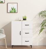 VidaXL Dressoir 69,5x34x90 cm bewerkt hout wit