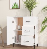 VidaXL Dressoir 69,5x34x90 cm bewerkt hout wit