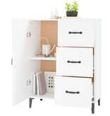 VidaXL Dressoir 69,5x34x90 cm bewerkt hout wit