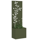 VidaXL Tuinplant met Decoratief Paneel Olijfgroen 50 x 140 cm