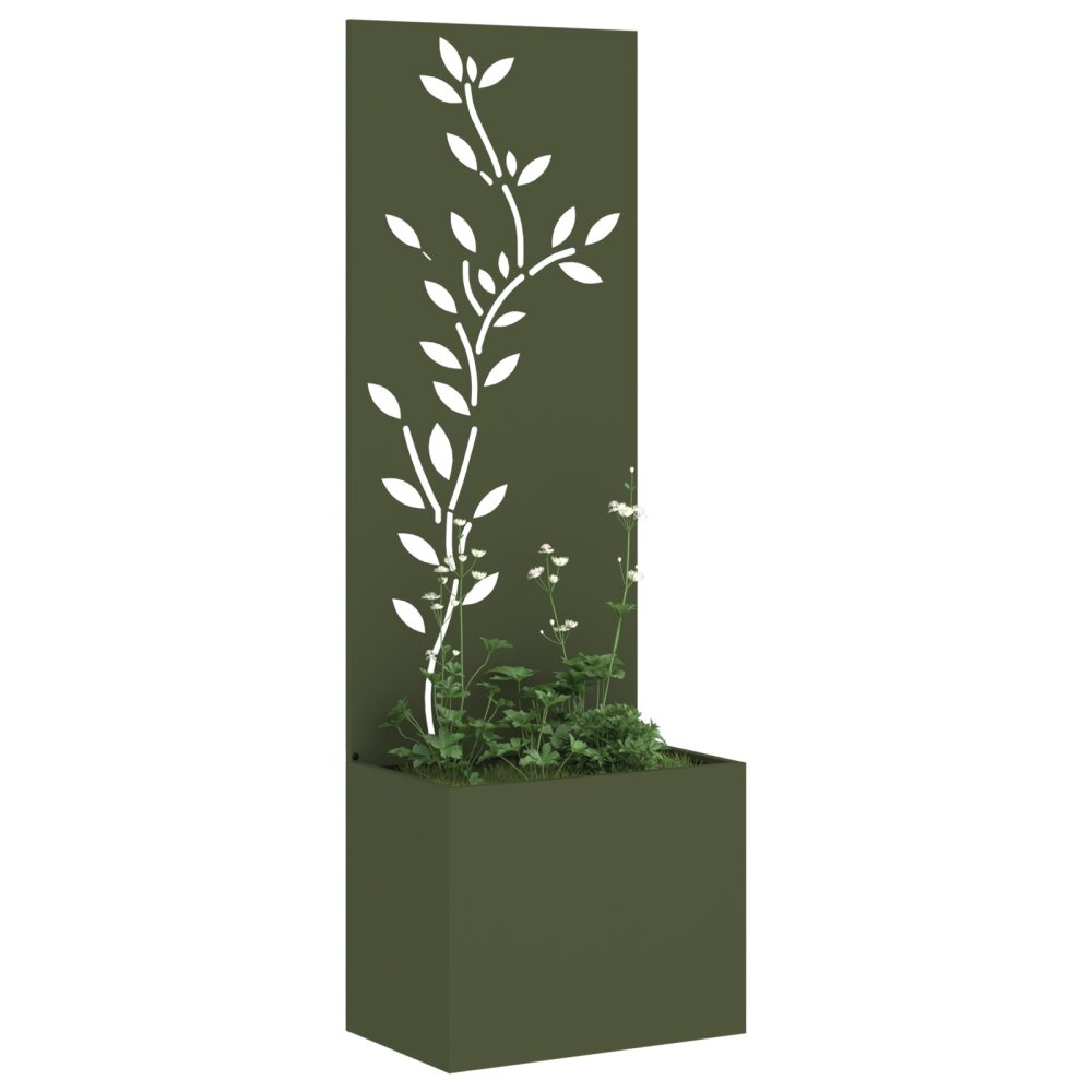 VidaXL Tuinplant met Decoratief Paneel Olijfgroen 50 x 140 cm