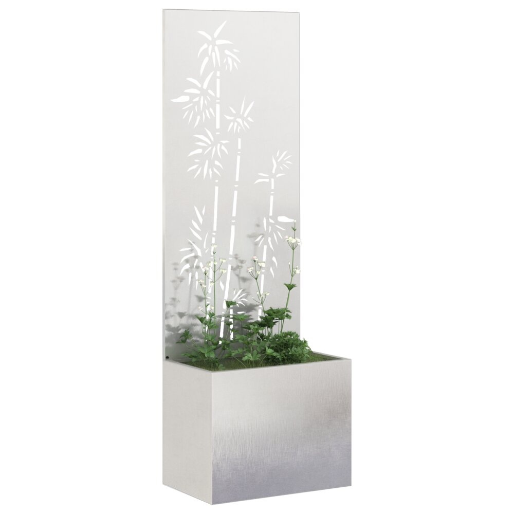 VidaXL Tuinplant met Decoratief Paneel Zilver 50 x 140 cm