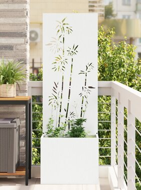 VidaXL Tuinplant met Decoratief Paneel Wit 50 x 140 cm