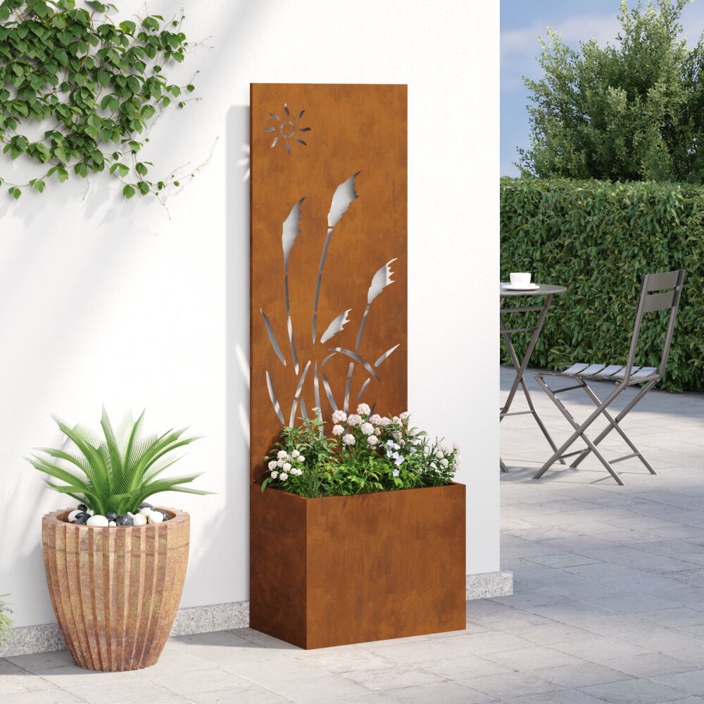 VidaXL Tuinplant met Decoratief Paneel Roestig 50 x 140 cm