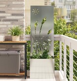 VidaXL Tuinplant met Decoratief Paneel Zilver 50 x 140 cm