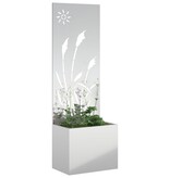 VidaXL Tuinplant met Decoratief Paneel Zilver 50 x 140 cm