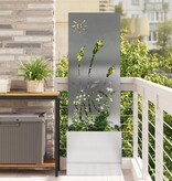 VidaXL Tuinplant met Decoratief Paneel Zilver 50 x 140 cm