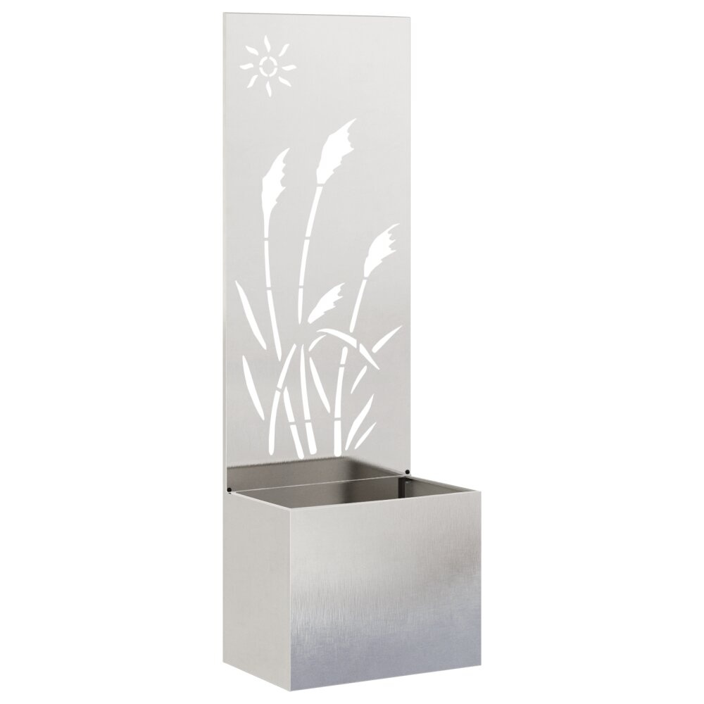 VidaXL Tuinplant met Decoratief Paneel Zilver 50 x 140 cm