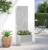 VidaXL Tuinplant met Decoratief Paneel Zilver 50 x 140 cm