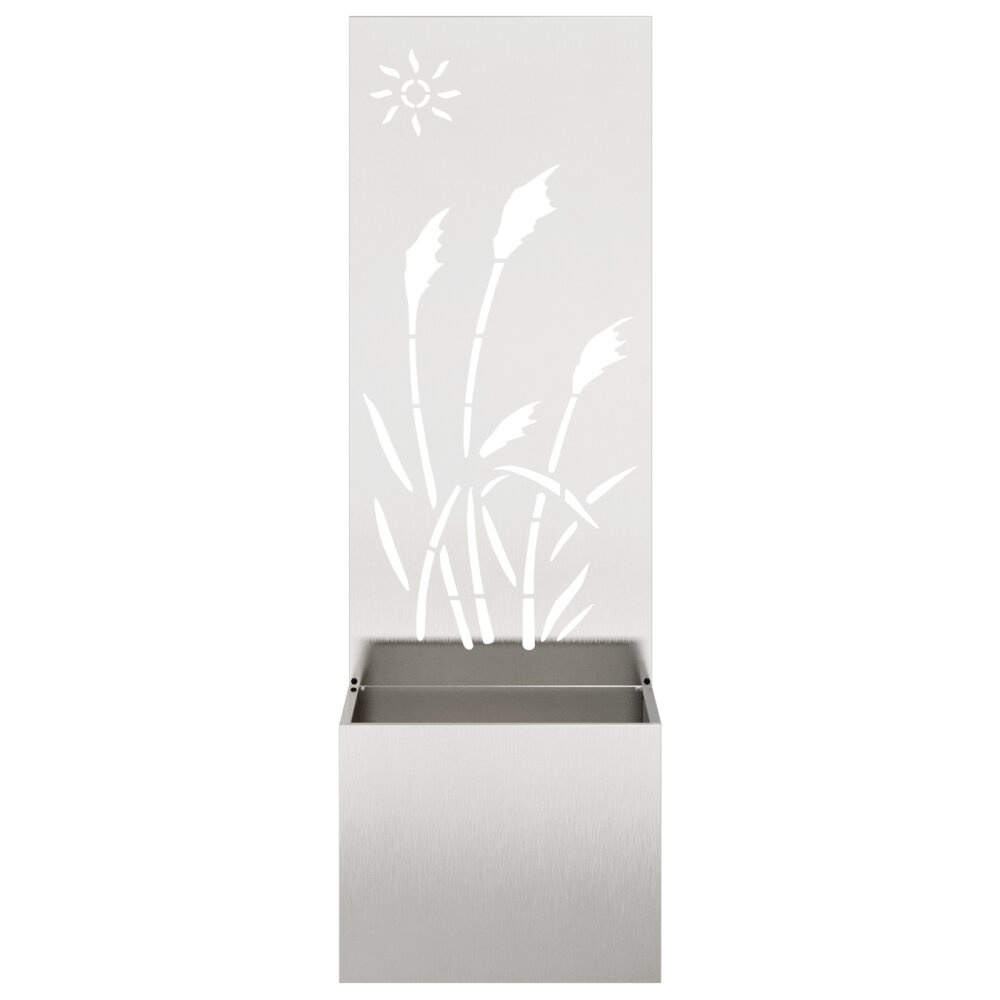 VidaXL Tuinplant met Decoratief Paneel Zilver 50 x 140 cm