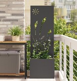 VidaXL Tuinplant met Decoratief Paneel Zwart 50 x 140 cm