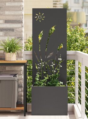 VidaXL Tuinplant met Decoratief Paneel Zwart 50 x 140 cm