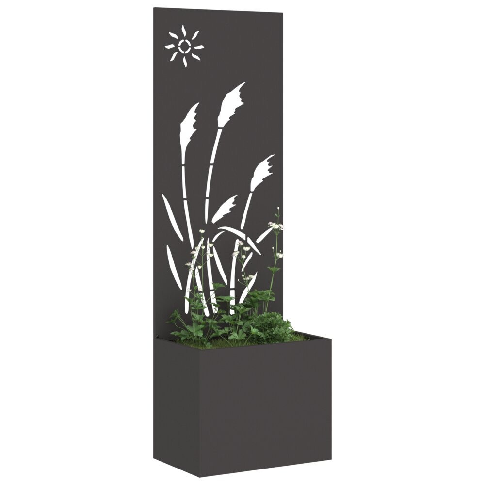 VidaXL Tuinplant met Decoratief Paneel Zwart 50 x 140 cm