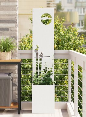 VidaXL Tuinplant met Decoratief Paneel Wit 32 x 140 cm