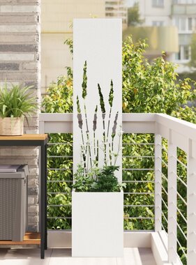 VidaXL Tuinplant met Decoratief Paneel Wit 32 x 140 cm