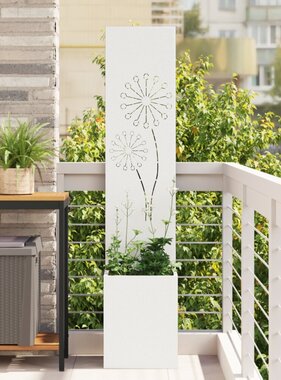 VidaXL Tuinplant met Decoratief Paneel Wit 32 x 140 cm