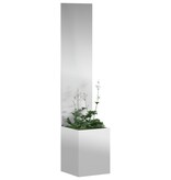VidaXL Tuinplant met Decoratief Paneel Zilver 32 x 140 cm