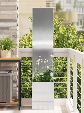 VidaXL Tuinplant met Decoratief Paneel Zilver 32 x 140 cm