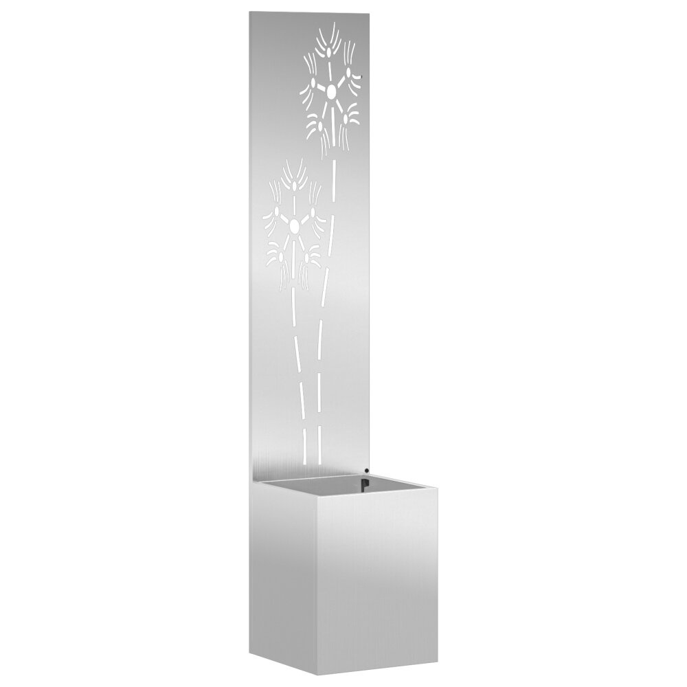VidaXL Tuinplant met Decoratief Paneel Zilver 32 x 140 cm
